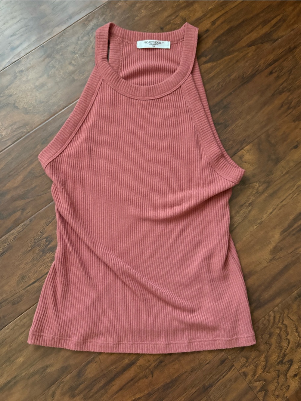 Project Social T Dusty Rose Ribbed Tank Top